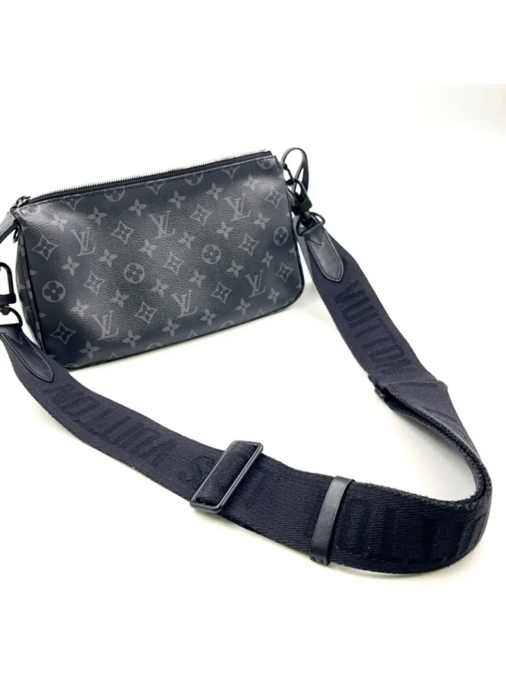 Louis Vuitton Pochette Soir XL Canvas Black Shoulder Bag